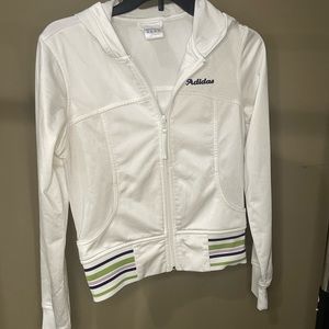 Vintage White Adidas Zip Up Jacket